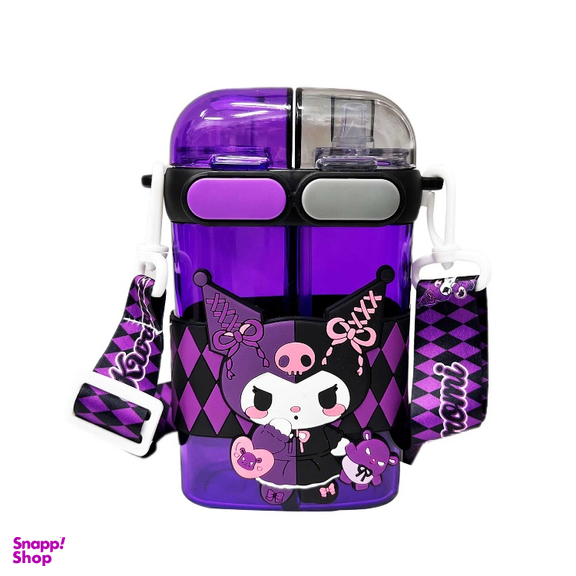 قمقمه مدل دو مخزنه کرومی عروسکی گنجایش 0.65 میلی لیتر به همراه برچسب شب تاب