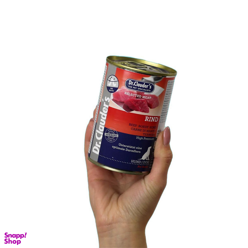 کنسرو سگ دکتر کلادرز حاوی گوشت گاو مدل RIND وزن 400 گرم