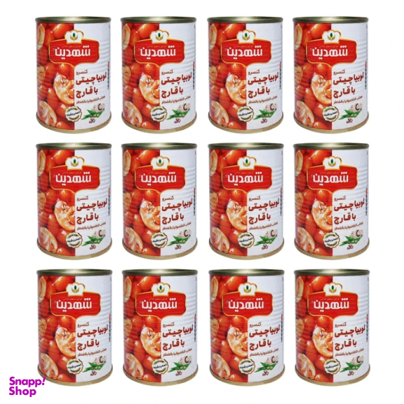 کنسرو لوبیا چیتی با قارچ شهدین وزن 370 گرم بسته 12 عددی