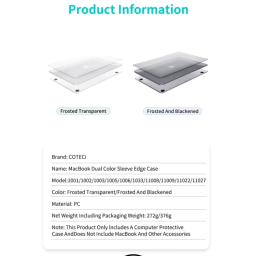 کاور محافظ لپ تاپ کوتسی مدل 11022 مناسب مک بوک ایر 13 اینچ A2681/A3113