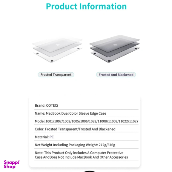 کاور محافظ لپ تاپ کوتسی مدل 11022 مناسب مک بوک ایر 13 اینچ A2681/A3113