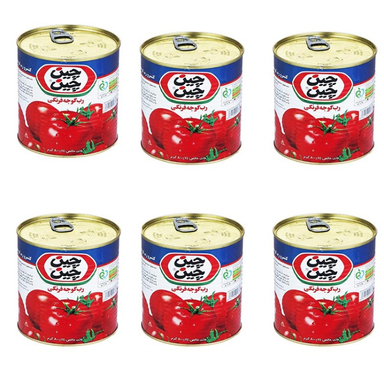 کنسرو رب گوجه فرنگی چین چین وزن 800 گرم بسته 6 عددی