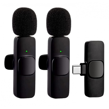میکروفن یقه ای بی سیم مدل K8 Dual Type-C بسته 2 عددی