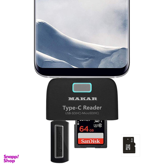 کارت‌ خوان Type-C ماکار مدل M6in1 USB 3.1 با سرعت 10Gbps