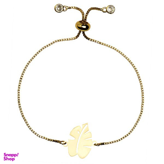 دستبند طلا 18 عیار دخترانه کرابو طرح برگ انجیر مدل Krd1270