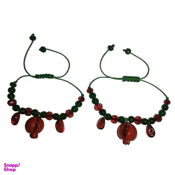 دستبند سنگی کریستال انار و دانه انار کد 313 بسته 2 عددی