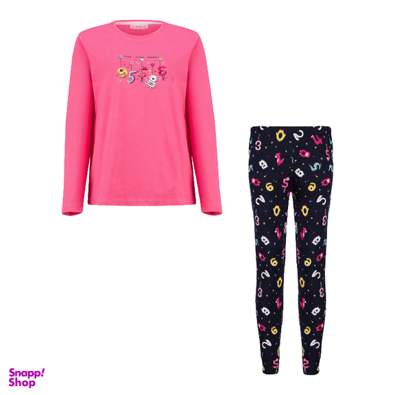 ست بلوز و شلوار راحتی زنانه کد 1041 رنگ صورتی