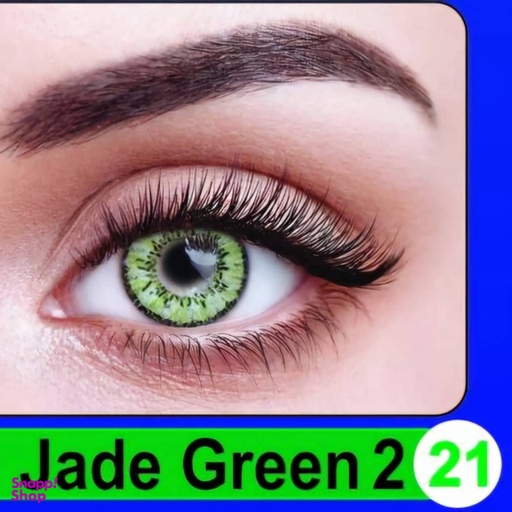 لنز چشم پرو نیو ویژن شماره 21 رنگ سبز دور مشکی به همراه جای لنز