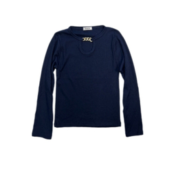 بلوز زنانه مدل زنجیردار کد Solo b2 رنگ سرمه ای