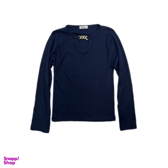 بلوز زنانه مدل زنجیردار کد Solo b2 رنگ سرمه ای