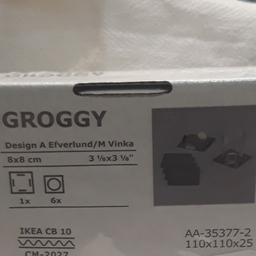 زیر لیوانی ایکیا مدل Groggy بسته 6 عددی به همراه نگهدارنده