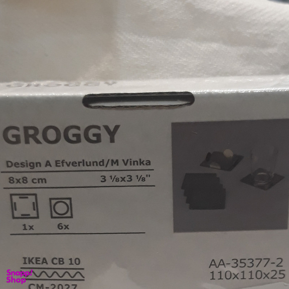 زیر لیوانی ایکیا مدل Groggy بسته 6 عددی به همراه نگهدارنده