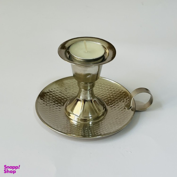 شمعدان بشقابی مسی مدل کروم شده کد ZH246.1