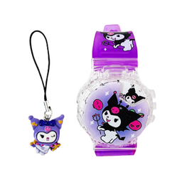 ساعت مچی دیجیتال پسرانه مدل کرومی چراغ دار موزیکال به همراه آویز