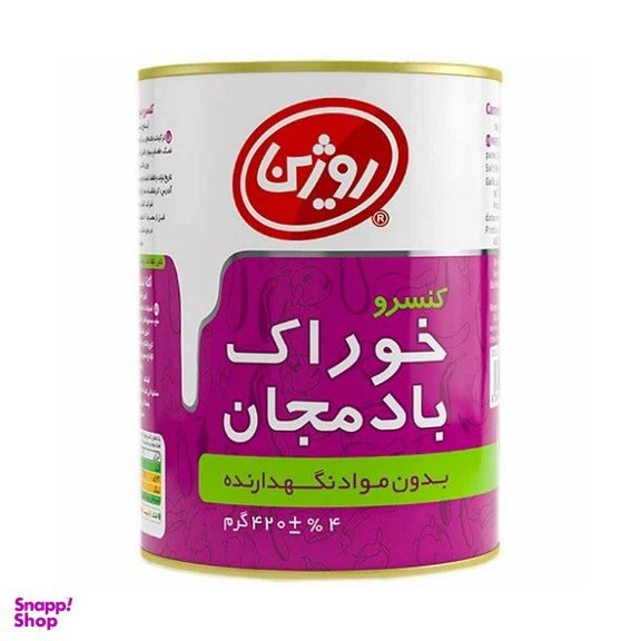 کنسرو خوراک بادمجان روژین وزن 420 گرم