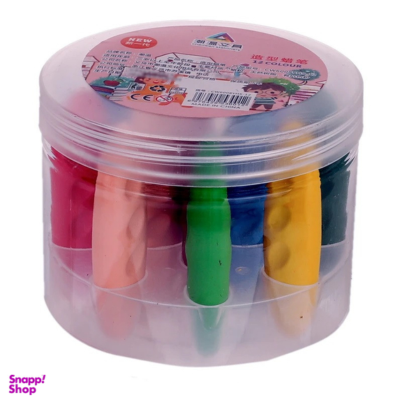 مداد شمعی 12 رنگ مدل بادامی