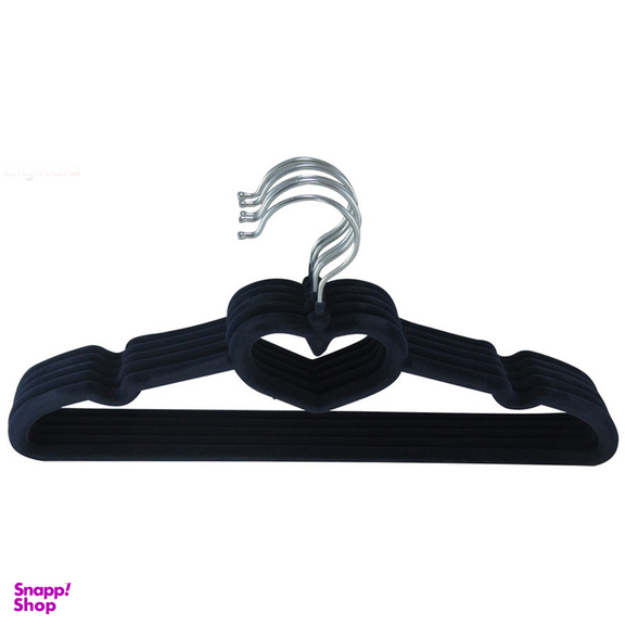 چوب لباسی مخمل طرح قلب مدل Heart بسته 5 عددی