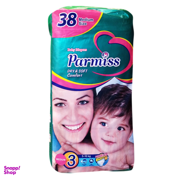 پوشک بچه پرمیس کد 00 سایز 3 بسته 38 عددی