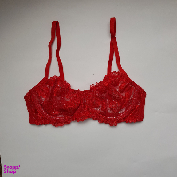 ست شورت و سوتین زنانه برتا مدل توری کد 2420ZR رنگ قرمز