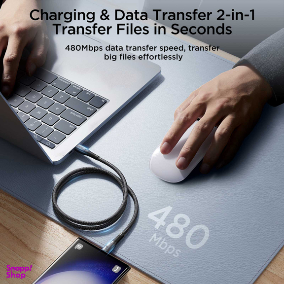 کابل دیتا 100 وات USB A به Type-C جوی روم مدل SA32-AC6 طول 1.2 متر
