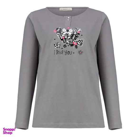 ست بلوز و شلوار راحتی زنانه کد 1046 رنگ طوسی