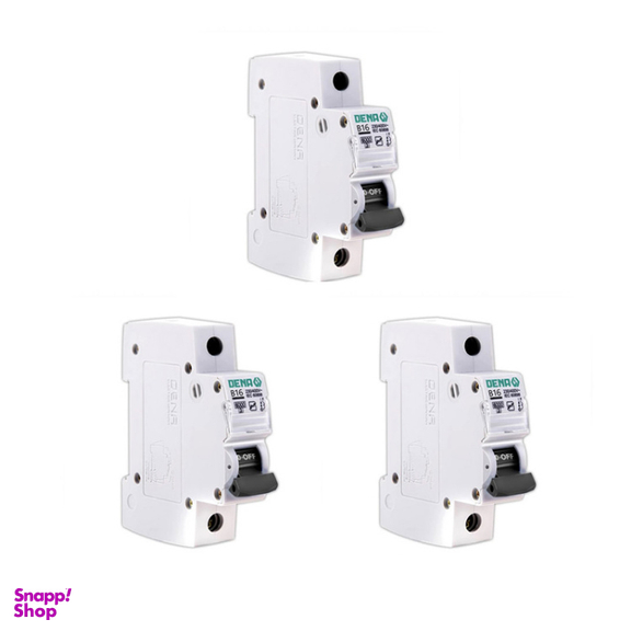 فیوز مینیاتوری تک فاز 16 آمپر دنا الکتریک ایرانیان مدل B16 مجموعه 3 عددی