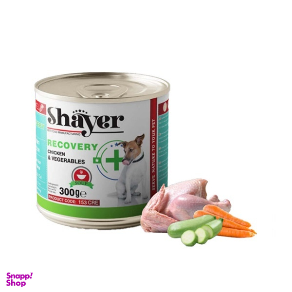 کنسرو غذای سگ شایر ریکاوری طعم مرغ و سبزیجات وزن 300 گرم