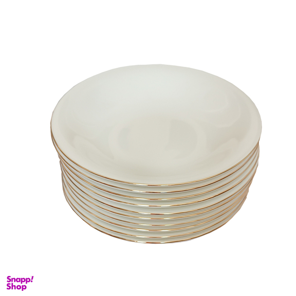 سرویس غذاخوری 154 پارچه ice grand طرح ساده دور طلایی