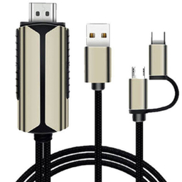 کابل HDMI به Type-C و microUSB کوتتسی کد 33023 طول 2 متر