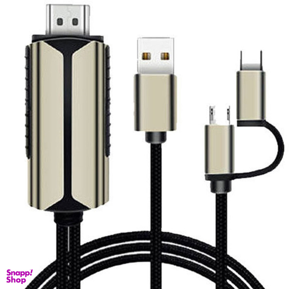 کابل HDMI به Type-C و microUSB کوتتسی کد 33023 طول 2 متر