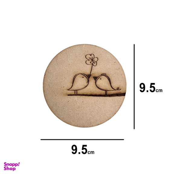اسلایس چوبی خام مدل جوجه های عاشق کد 03 مجموعه 3 عددی