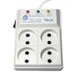 محافظ ولتاژ و چندراهی برق تک گل مدل 4Sochets مجموعه 3 عددی