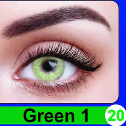 لنز چشم پرو نیو ویژن شماره 20 رنگ سبز روشن بدون دور به همراه جای لنز