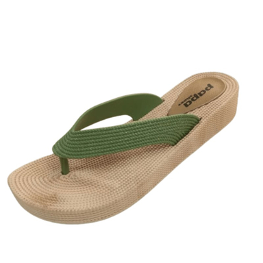 دمپایی زنانه پاپا مدل ترمه پلاس رنگ سبز