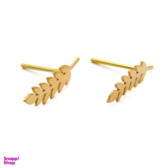 گوشواره طلا 18 عیار زنانه کاپانی مدل برگ زیتون کد KE004