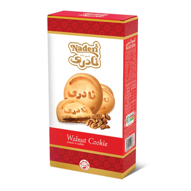 کلوچه گردویی نادری وزن 100 گرم بسته ۲ عددی