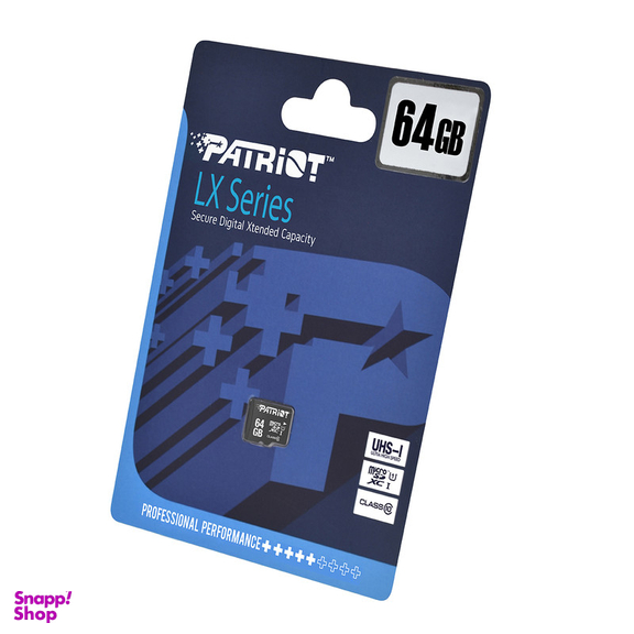 کارت حافظه microSDXC پتریوت مدل LX کلاس 10 استاندارد UHS-I U1 سرعت 80 MBps ظرفیت 64 گیگا بایت