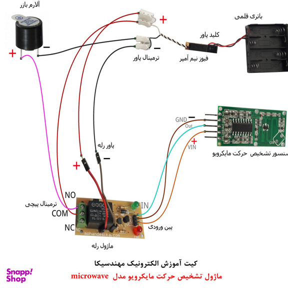 کیت آموزش الکترونیک مهندسیکا مدل ماژول تشخیص حرکت مایکرویو جانداران و اجسام microwave-08