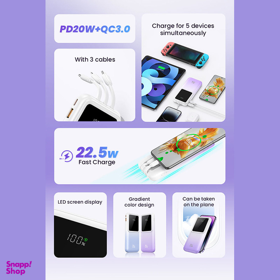 پاوربانک یوسمز مدل CD193 ظرفیت 10000 میلی آمپر