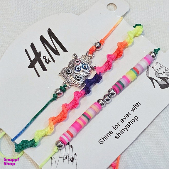 دستبند دخترانه طرح H&M کد 76 مجموعه 3 عددی