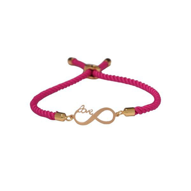 دستبند طلا 18 عیار زنانه پانسی طرح بی نهایت لاو مدل D21073