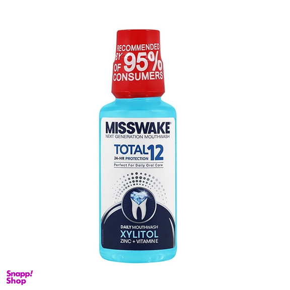 دهانشویه ضد پوسیدگی میسویک مدل زایلیتول و فلوراید Total 12 حجم 400 میلی لیتر