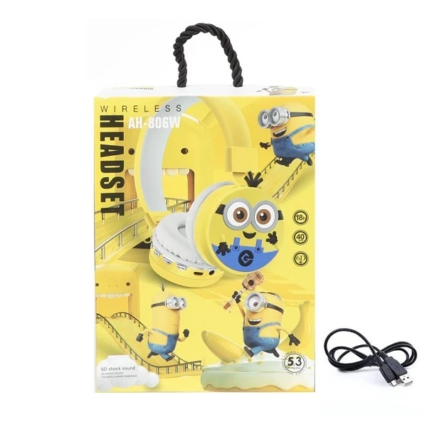 هدست بی سیم طرح مینیون مدل AH-806W