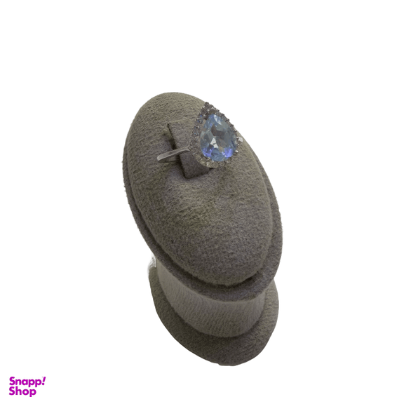 انگشتر نقره 925 عیار زنانه طرح اشک نگین آبی کد roj 1322