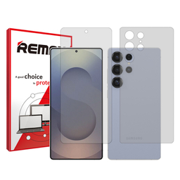 محافظ صفحه نمایش شفاف ریمکس مدل Resistant مناسب گوشی موبایل سامسونگ Galaxy S25 Ultra به همراه محافظ پشت گوشی