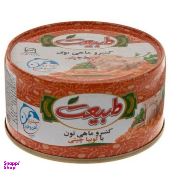 کنسرو ماهی تون با لوبیا چیتی طبیعت وزن 180 گرم