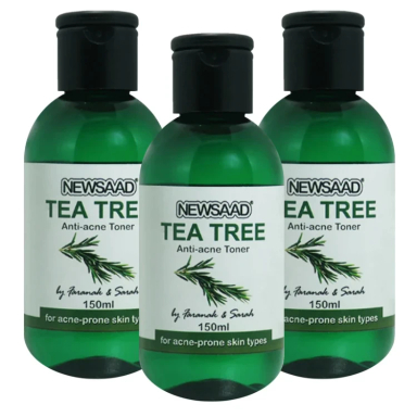تونر پاک کننده صورت نیوساد مدل Tee Tree مناسب پوست آکنه ای حجم 150 میلی لیتر بسته 3 عددی