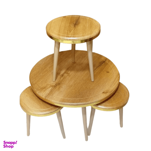میز عسلی پایتخت کد 6576 مجموعه 4 عددی
