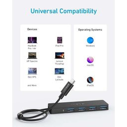 USB هاب 4 پورت Type-C انکر مدل A8309