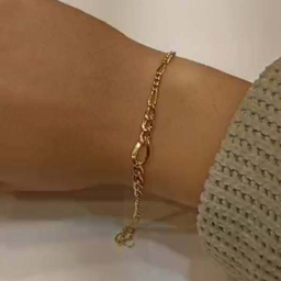 دستبند طلا 18 عیار زنانه اپال گلد مدل زنجیر فیگارو کونیک کد sh0270